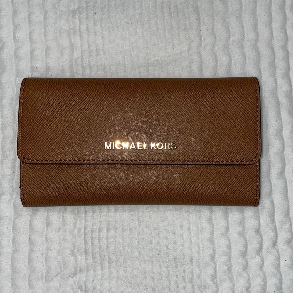 Michael Kors Fold Wallet in Brown/Tan (new)